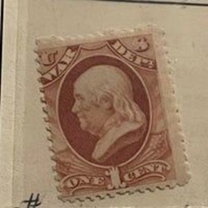 US STAMP SCOTT #O83 FRANKLIN 1C WAR DEPARTMENT unused OG, 1873